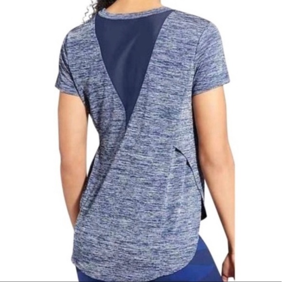 -Athleta (S) slinky mesh short sleeve athletic shirt - Picture 4 of 7